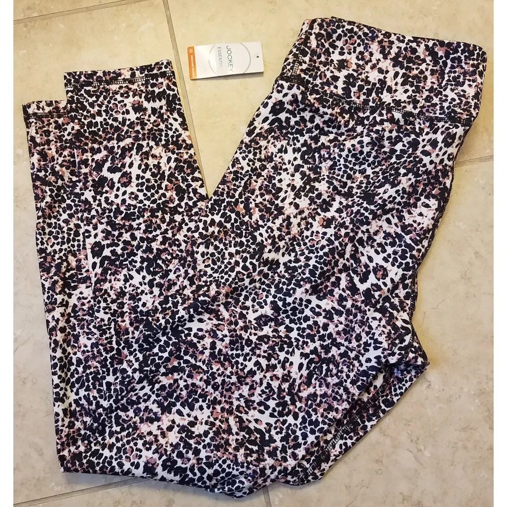 Jockey Essentials Women Leopard Print‎ Leggings Pants Size Large NEW